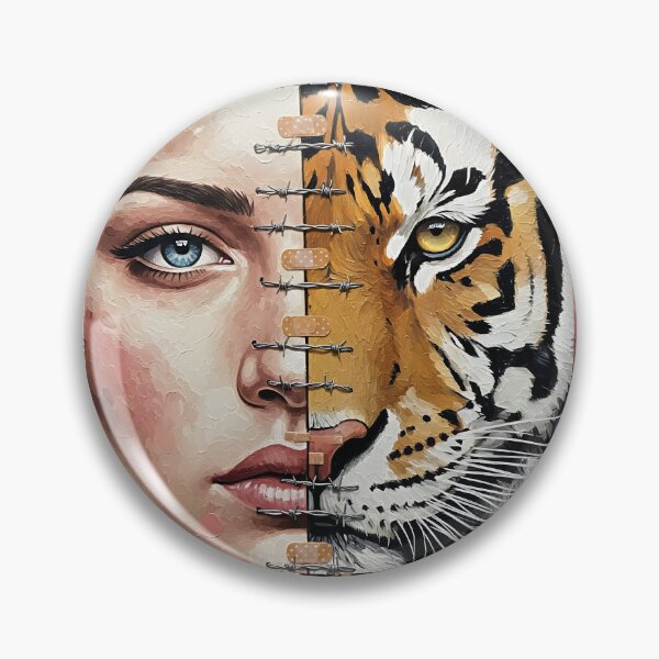 Item preview, half woman face and other half is tiger its power of love designed and sold by jotcar.