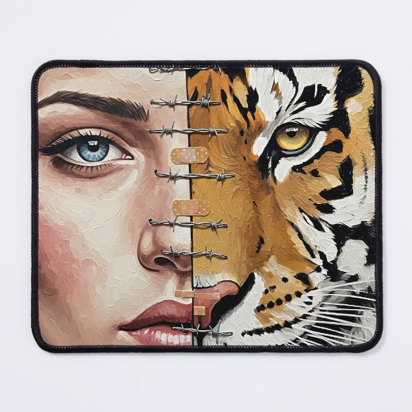 Item preview, half woman face and other half is tiger its power of love designed and sold by jotcar.
