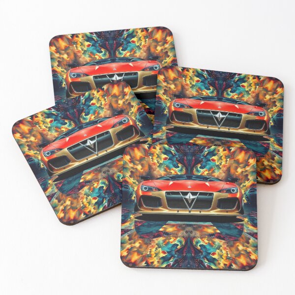 Item preview, Psychedelic Swirls Pattern with Red Car: for home decor, clothes and accessories  designed and sold by TheGaliyaStudio.