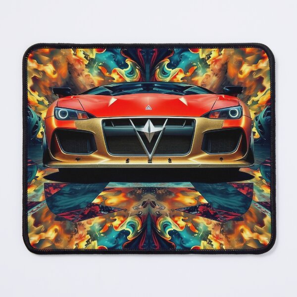 Item preview, Psychedelic Swirls Pattern with Red Car: for home decor, clothes and accessories designed and sold by TheGaliyaStudio.