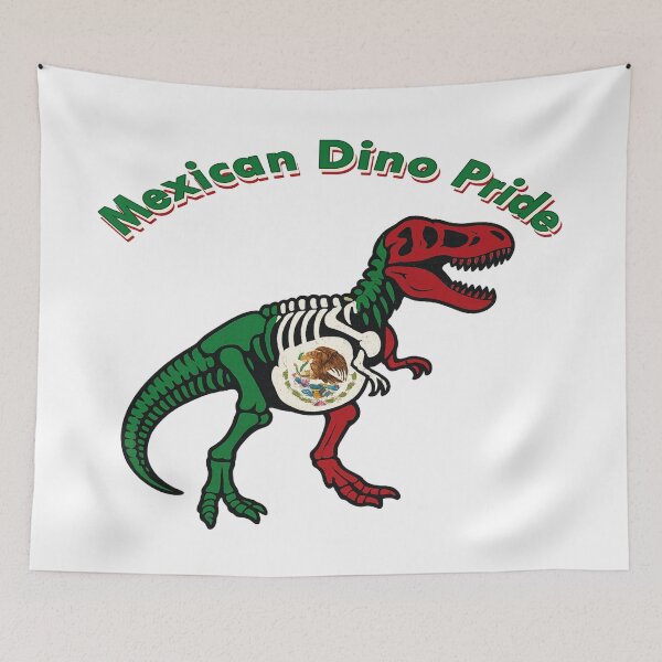 Item preview, Mexican Flag Dinosaur Fossil – Mexican Pride & Patriotism Design designed and sold by Globalcitytees.