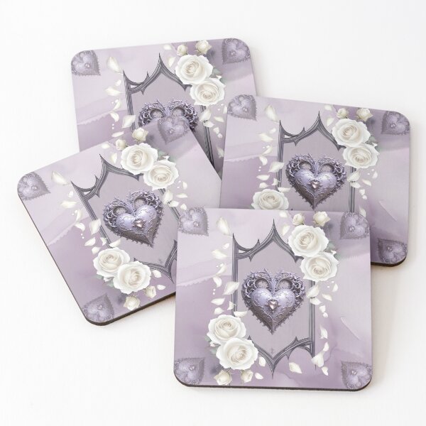 Item preview, Floral frame with a heart and white roses designed and sold by nicky2342.