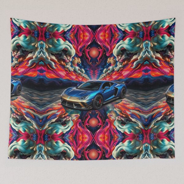 Item preview, Abstract Blue Car Banner Print: for home decor, clothes and accessories  designed and sold by TheGaliyaStudio.