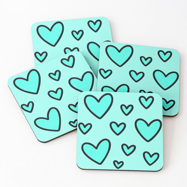 Item preview, Cute Mint Heart Pattern - Minimal Aesthetic  designed and sold by GrannyEra.