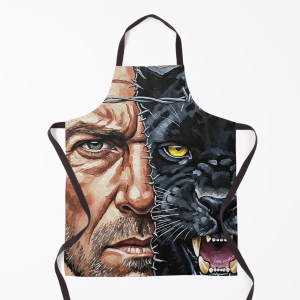 Item preview, Half a man's face and the other half is a jaguar whose strength is love and challenge designed and sold by jotcar.