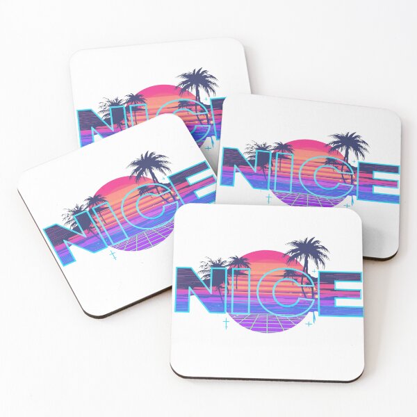 Item preview, Vaporwave "NICE" Retro 80s Aesthetic | Neon Retro Sunset Design designed and sold by WovennDesigns.