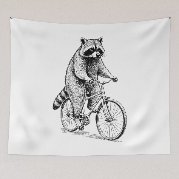Item preview, Cycling Bicycle Raccoon Vintage Cyclist Funny Biker Animal designed and sold by GrandeDuc.