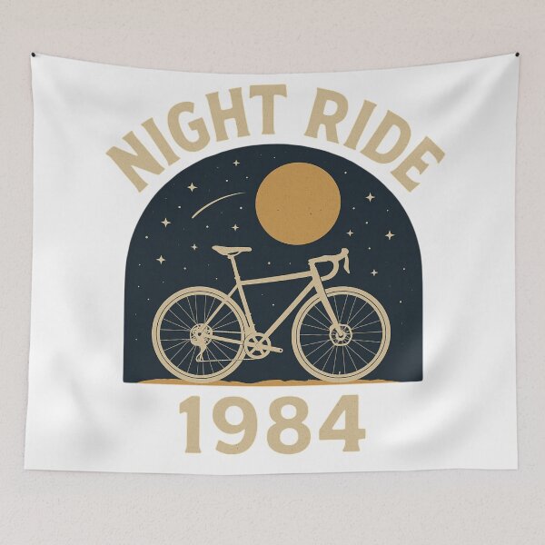 Item preview, Night Ride 1984 Starry Cycling Design designed and sold by Qbi Cycle & Co. – Cycling Apparel & Accessories.