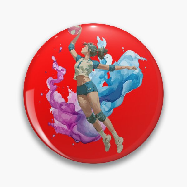 Item preview, Dynamic Volleyball Athlete in Action with Colorful Energy designed and sold by daila70.