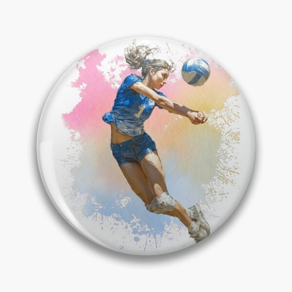 Item preview, Dynamic Volleyball Athlete in Action with Colorful Energy designed and sold by daila70.