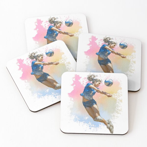 Item preview, Dynamic Volleyball Athlete in Action with Colorful Energy designed and sold by daila70.
