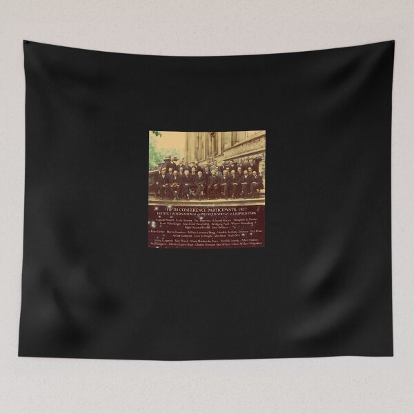 Item preview, 1927-Solvay-Conference-(Spacetime-Bg)-Posters-Prints designed and sold by MandyBeatty.