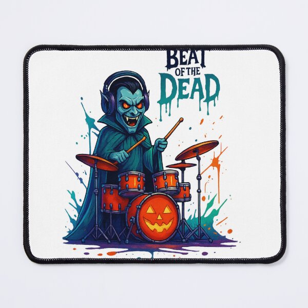 Item preview, Evil Vampire Drummer with Headphones | Beat of the Dead Halloween Design designed and sold by Trendora Studio.