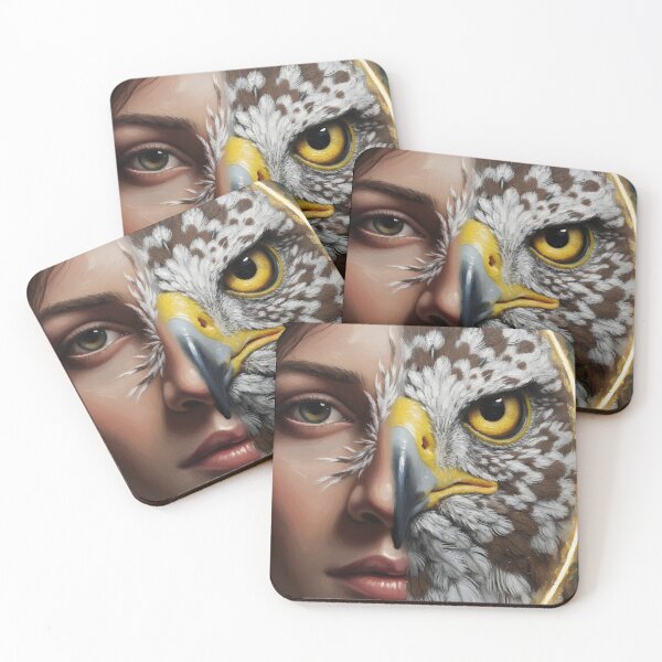 Item preview, Half a woman's face and the other half a falcon, representing strength, wisdom and accurate aim. designed and sold by jotcar.