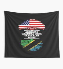 American Grandad With Tanzanian Roots - Gift For Tanzanian Grandpa Wall Tapestry