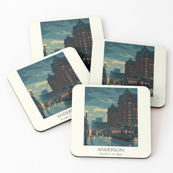 Item preview, Anderson South Carolina Retro Travel Art | "Electric City" Downtown Design designed and sold by TuncGK.