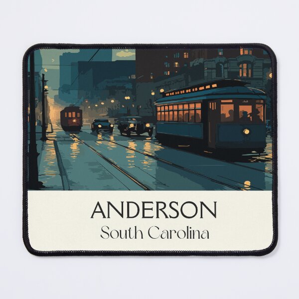 Item preview, Anderson South Carolina Retro Travel Art | "Electric City" Downtown Design designed and sold by TuncGK.