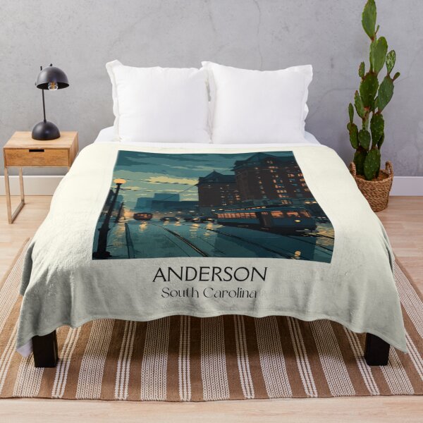Item preview, Anderson South Carolina Retro Travel Art | "Electric City" Downtown Design designed and sold by TuncGK.