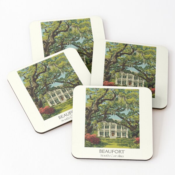 Item preview, Beaufort South Carolina Vintage Travel Art | Lowcountry Antebellum Home designed and sold by TuncGK.