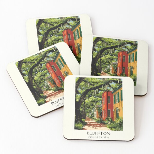 Item preview, Bluffton South Carolina Retro Travel Art | Charming Lowcountry Street Scene designed and sold by TuncGK.