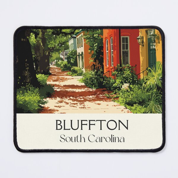 Item preview, Bluffton South Carolina Retro Travel Art | Charming Lowcountry Street Scene designed and sold by TuncGK.