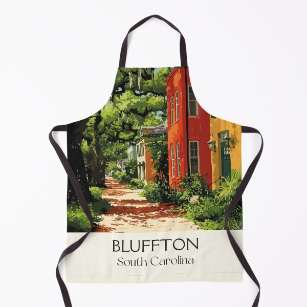 Item preview, Bluffton South Carolina Retro Travel Art | Charming Lowcountry Street Scene designed and sold by TuncGK.