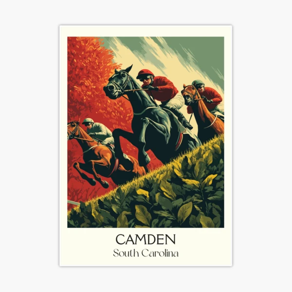Camden South Carolina Vintage Travel Art | Steeplechase Horse