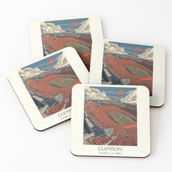 Item preview, Clemson South Carolina Retro Travel Art | College Football Town Spirit designed and sold by TuncGK.