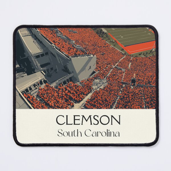 Item preview, Clemson South Carolina Retro Travel Art | College Football Town Spirit designed and sold by TuncGK.