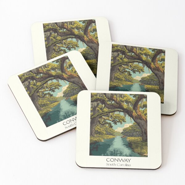 Item preview, Conway South Carolina Retro Travel Art | Waccamaw River Town Design designed and sold by TuncGK.