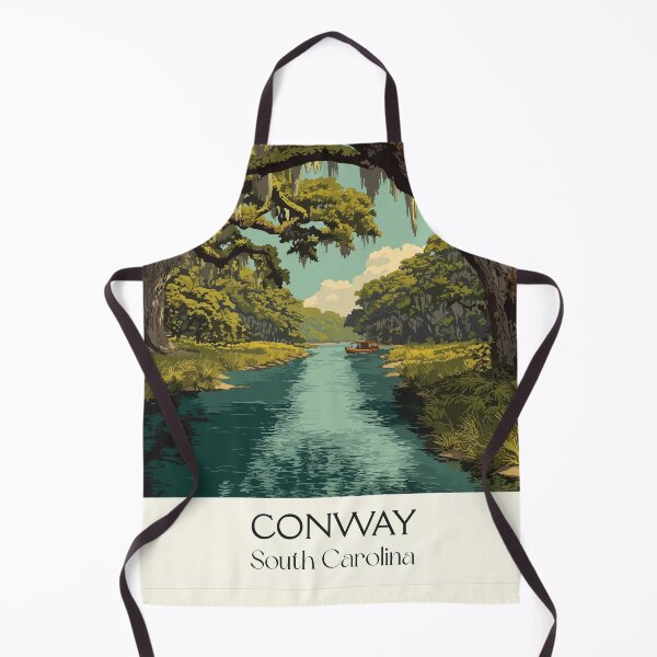 Item preview, Conway South Carolina Retro Travel Art | Waccamaw River Town Design designed and sold by TuncGK.
