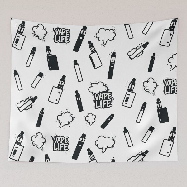 Artikelvorschau, Vape Life Graffiti Pattern – Black and White Streetwear Design entworfen und verkauft von House of Taste Designs.