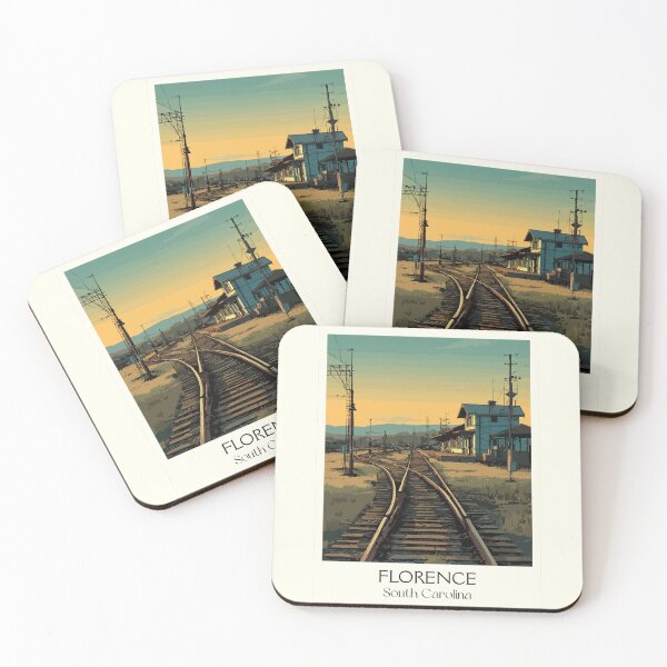 Item preview, Florence South Carolina Vintage Travel Art | Historic Railroad Hub Design designed and sold by TuncGK.