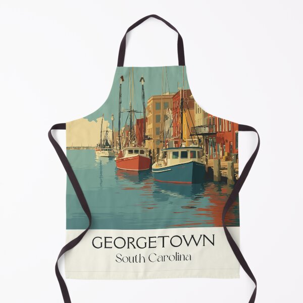 Item preview, Georgetown South Carolina Vintage Travel Art | Historic Seaport Harbor Design designed and sold by TuncGK.