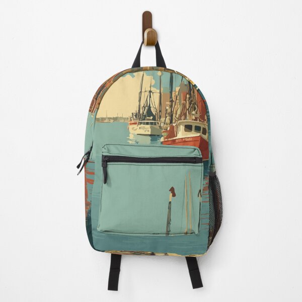 Item preview, Georgetown South Carolina Vintage Travel Art | Historic Seaport Harbor Design designed and sold by TuncGK.