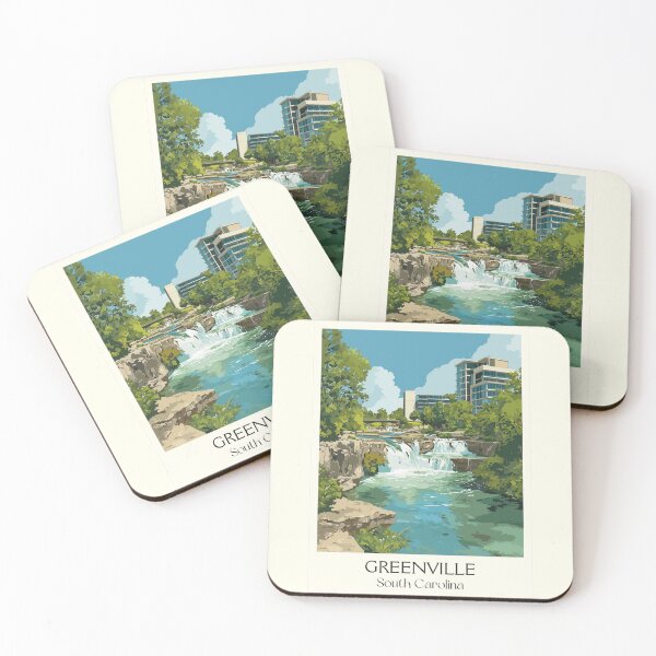 Item preview, Greenville South Carolina Retro Travel Art | Falls Park on the Reedy Design designed and sold by TuncGK.