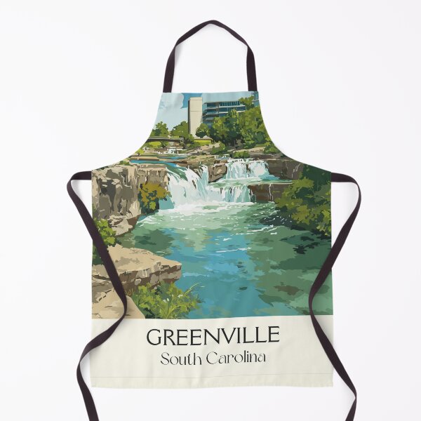 Item preview, Greenville South Carolina Retro Travel Art | Falls Park on the Reedy Design designed and sold by TuncGK.