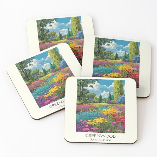 Item preview, Greenwood South Carolina Vintage Travel Art | Festival of Flowers Illustration designed and sold by TuncGK.