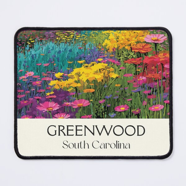 Item preview, Greenwood South Carolina Vintage Travel Art | Festival of Flowers Illustration designed and sold by TuncGK.