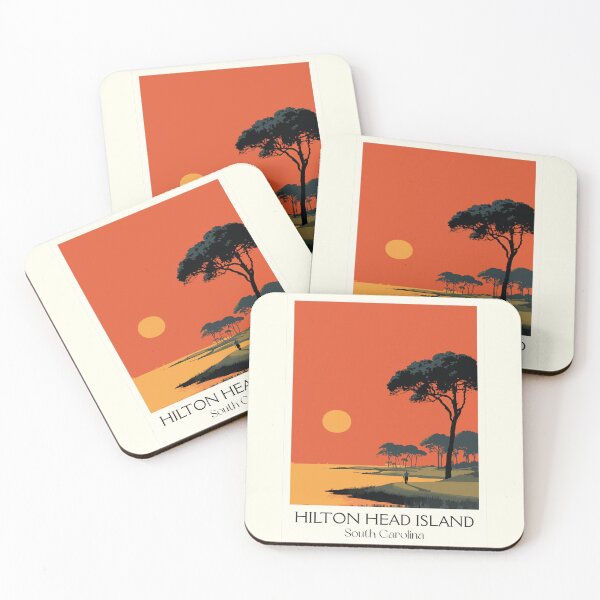 Item preview, Hilton Head Island South Carolina Vintage Art | Lowcountry Sunset Design designed and sold by TuncGK.