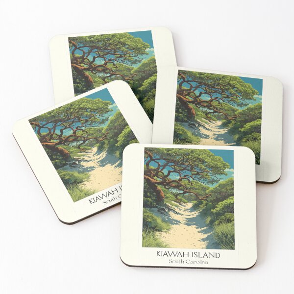 Item preview, Kiawah Island South Carolina Retro Art | Maritime Forest & Beach Path designed and sold by TuncGK.