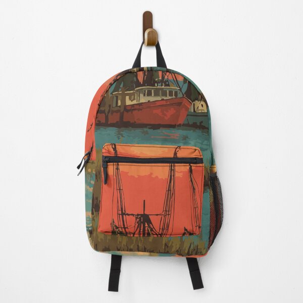 Item preview, Mount Pleasant South Carolina Vintage Art | Shem Creek Shrimp Boats designed and sold by TuncGK.
