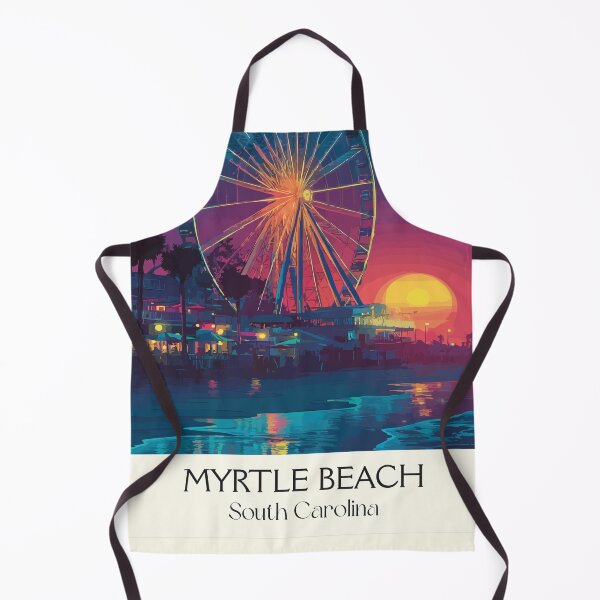 Item preview, Myrtle Beach South Carolina Retro Art | Grand Strand Ferris Wheel Sunset designed and sold by TuncGK.