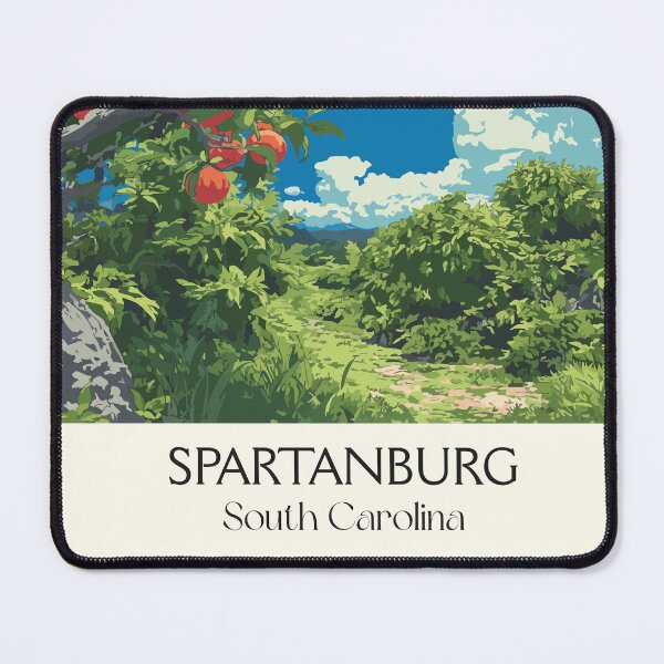 Item preview, Spartanburg South Carolina Vintage Art | Hub City Peach Orchard Design designed and sold by TuncGK.