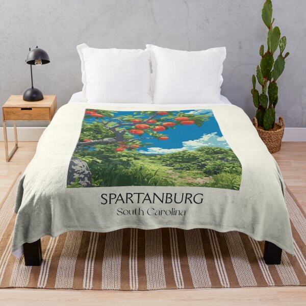 Item preview, Spartanburg South Carolina Vintage Art | Hub City Peach Orchard Design designed and sold by TuncGK.