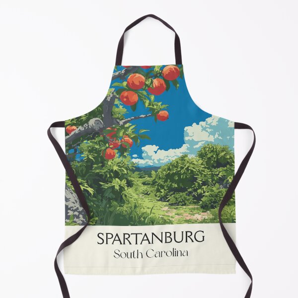 Item preview, Spartanburg South Carolina Vintage Art | Hub City Peach Orchard Design designed and sold by TuncGK.