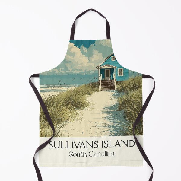 Item preview, Sullivan's Island South Carolina Vintage Art | Serene Beach Path Design designed and sold by TuncGK.
