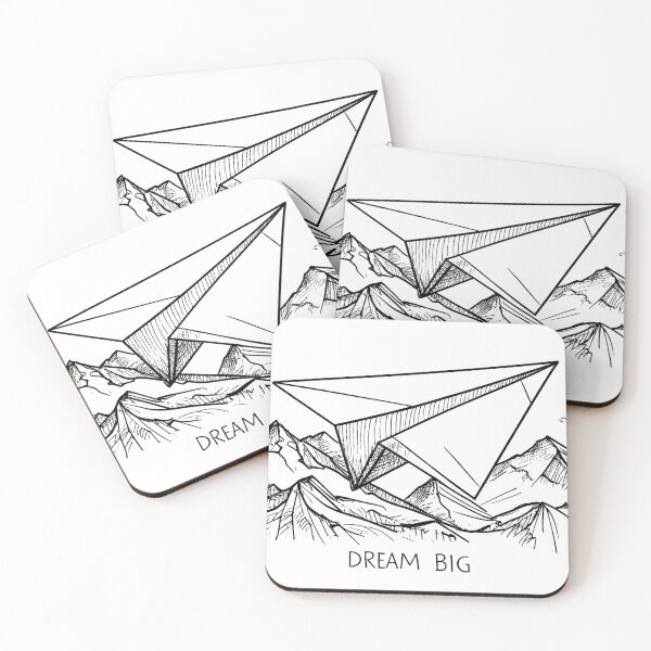 Item preview, Minimalist Paper Plane Line Art with “Dream Big” Quote designed and sold by HAFIZ-DP.