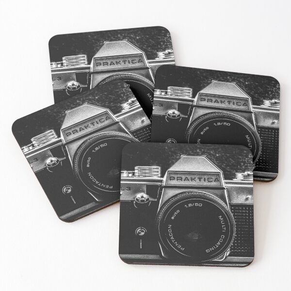 Item preview, Vintage Praktica Film Camera – Black & White Photography Print designed and sold by Johnmurray89.