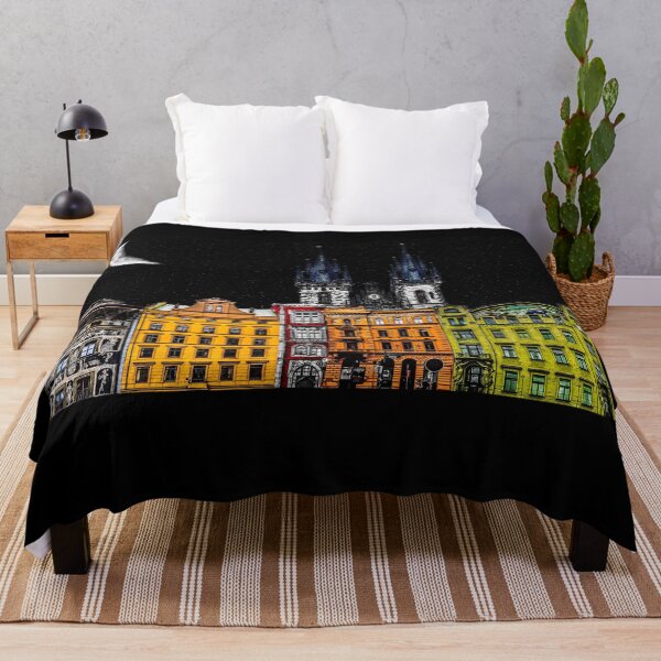 Item preview, Prague Old Town at Night – Colourful Cityscape Art designed and sold by Johnmurray89.